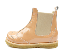 Pom Pom ancle boot peach varnish with elastic